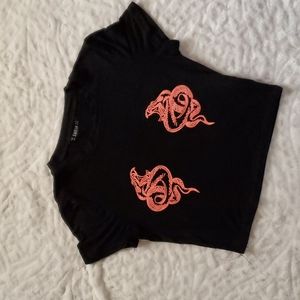 Shein Black Graphic Top